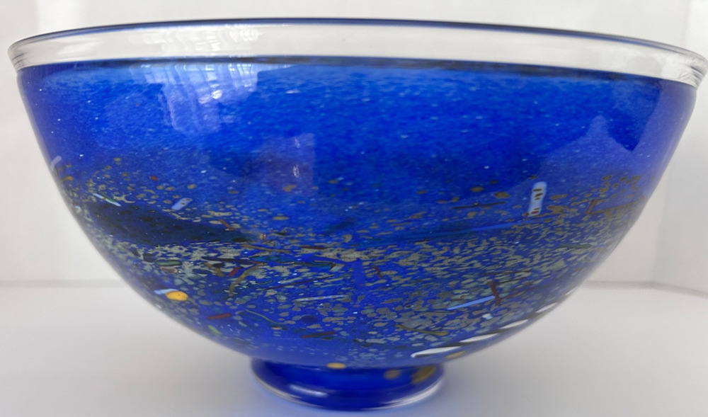 Kosta Boda Signed Bertil Vallien "Satelite Art Glass Bowl" #57252 Older Beauty